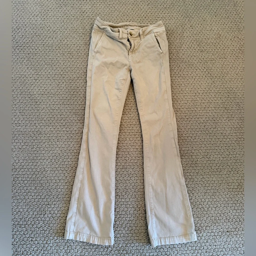 American Eagle Outfitters Khaki Kick Boot Pants - Picture 3 of 7